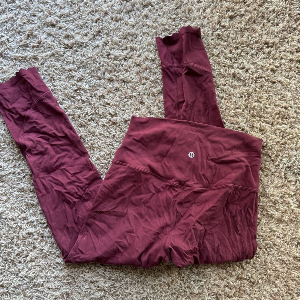 Lululemon align 6 red wine maroon leggings women